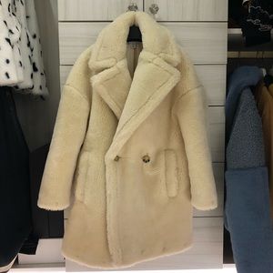 Topshop Borg Coat Teddy Coat Size 0 - true to size